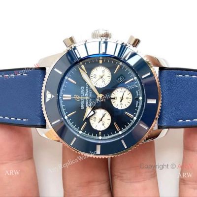 Copy Breitling Superocean Heritage II B01 Chronograph 7750 Watch SS Blue Dial
